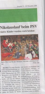 Nikolauslauf des PSV im Ronsdorfer Sonntagsblatt